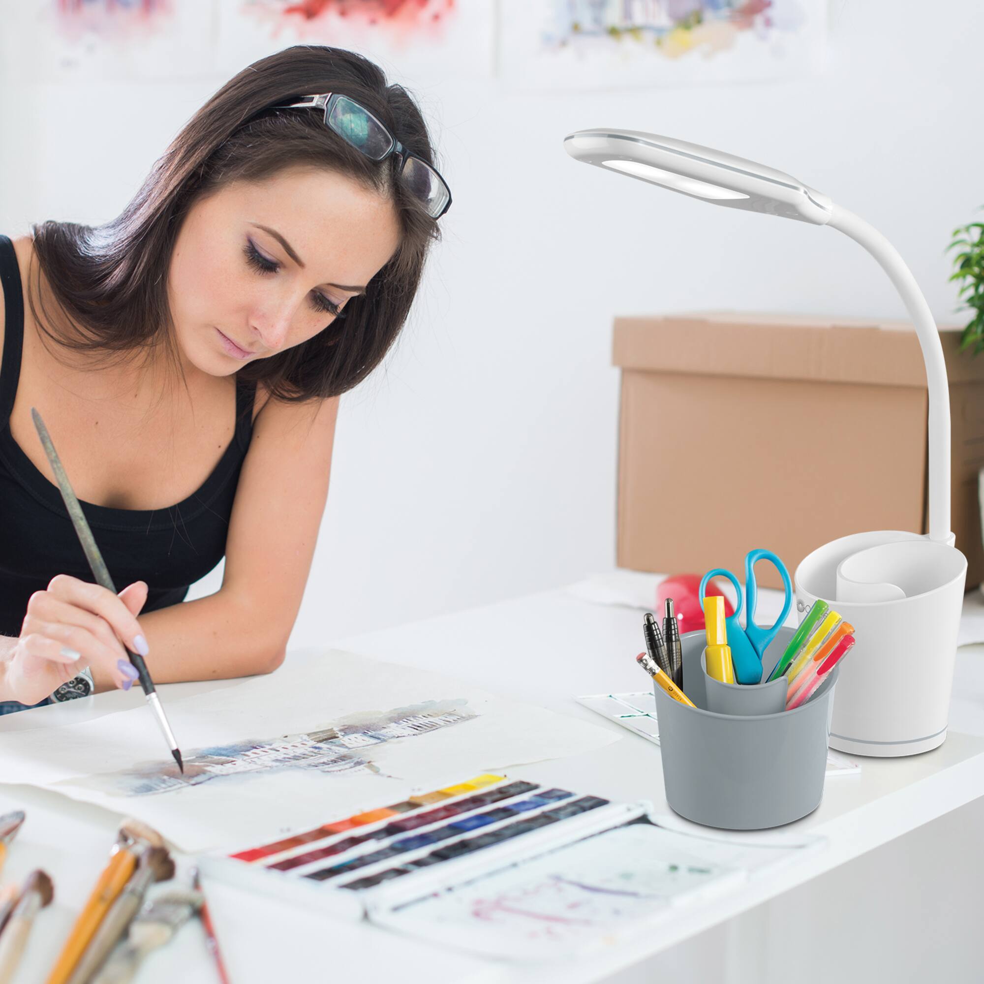 Ottlite LED Lamp Swirl Organizer